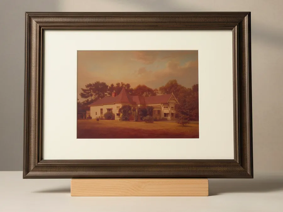 The Traditional Frame — solid pine with a warm walnut-tone stain